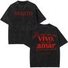 Rapper Bad Bunny Tour  Debi Tirar Mas Fotos DTMF Merch Tshirts Men Fashion Summer Hip Hop Vintage Washed Tshirts Streetwear