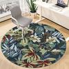 1pc Leaf Pattern Carpet for Office Non Slip, Round Carpet, Soft & Comfortable, Carpet for Office, Lightweight Round Floor Mat
