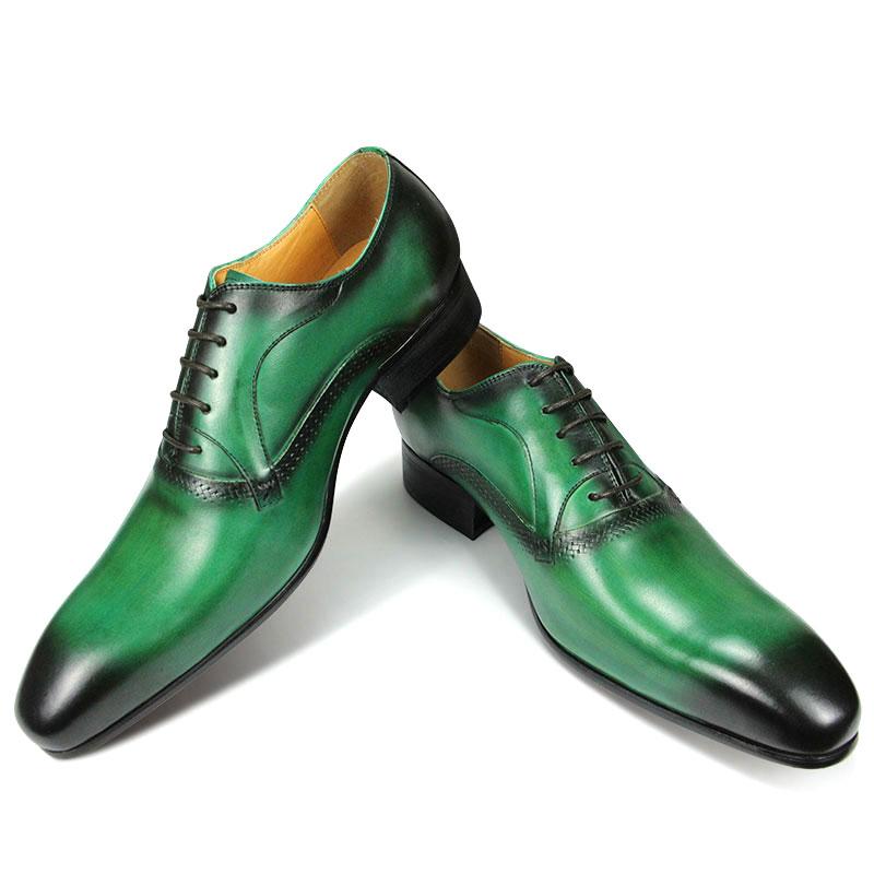 Fashion Genuine Leather Dress Men Shoes Exquisite Lace-up Designer Wedding Party Office Oxfords Pointed Toe Big Size Customized Handmade