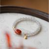 Hetian Jade Bracelet for Women, White Jadeite Crystal, Jadeite, Clear Water Loose Beads, Turquoise Bracelet, Southern Red Agate Bracelet