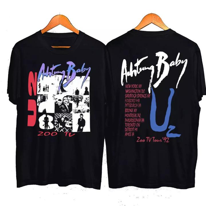U2 Music Band Gift For Fans Cotton Black All Size Unisex Classic Shirt M
