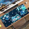 Cute Blue Teal Cartoon Cat Large Desk Mouse Pad Non Slip Rubber Keyboard Mat Desktop Decor For Office Laptop Gaming Setup