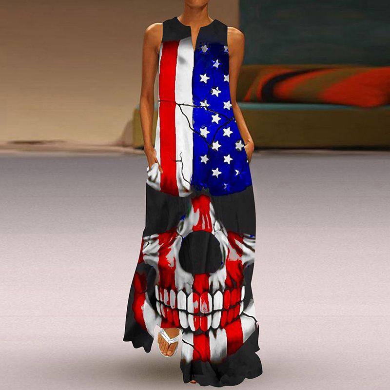 

Dress Women s 2024 Summer New Fashion Women s Clothing Stylish Printed V-neck Silm Slimming Elegant Long Dress VLCQ-454 4XL