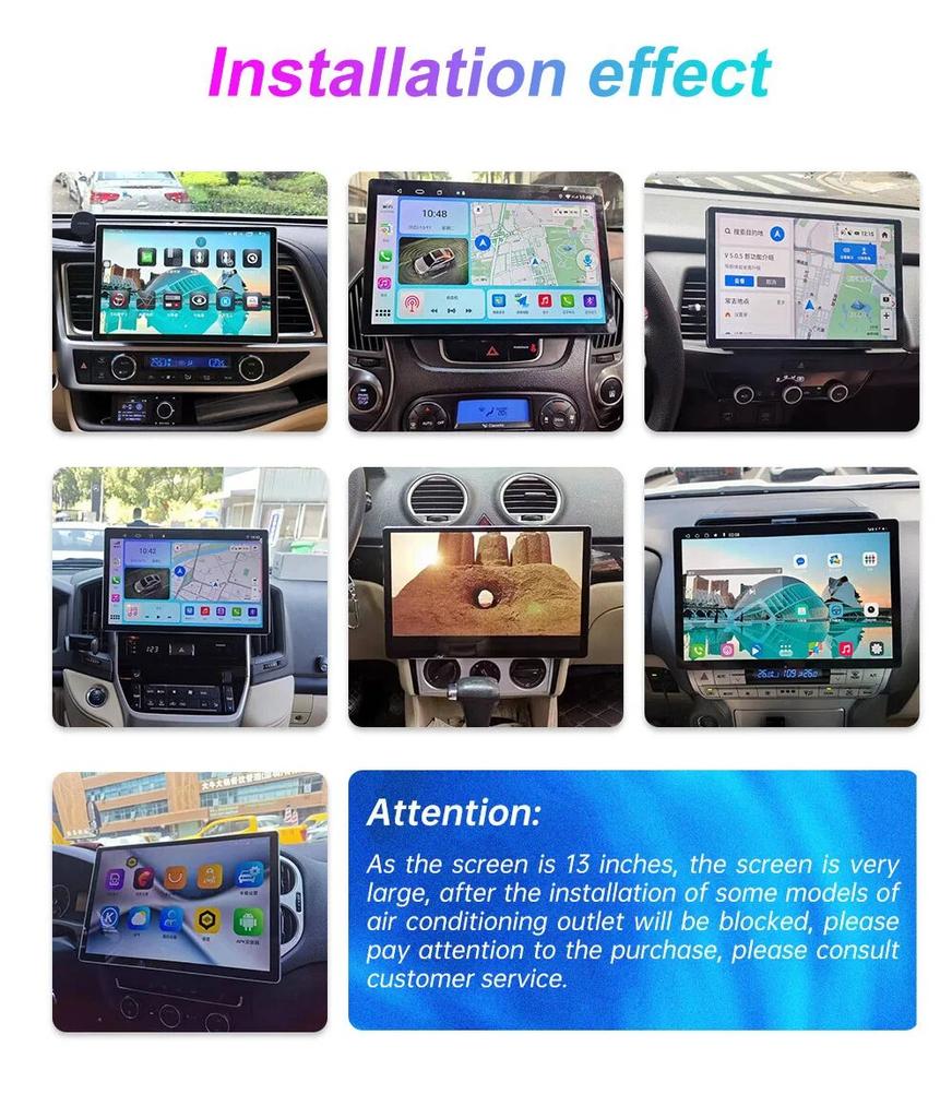 13" Inch 2 Din Car Android Radio Stereo Video Player GPS 2din Universal CarPlay Auto Multimedia Stereo 2 DIN For Style