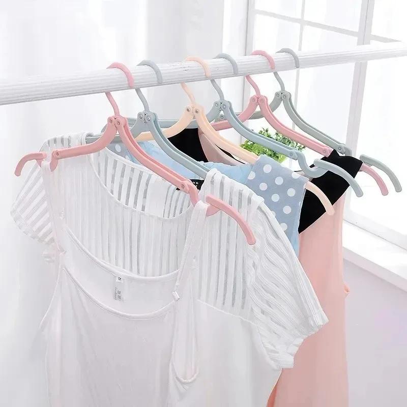 20pcs Portable Colored Folding Clothes Hangers Portable Folding Travel Hangers Clothes Drying Rack for Travel