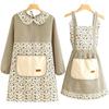 Women's Long Sleeve Canvas Apron - Breathable, Stain & Wear-Resistant Cooking Coveralls for Home Kitchen