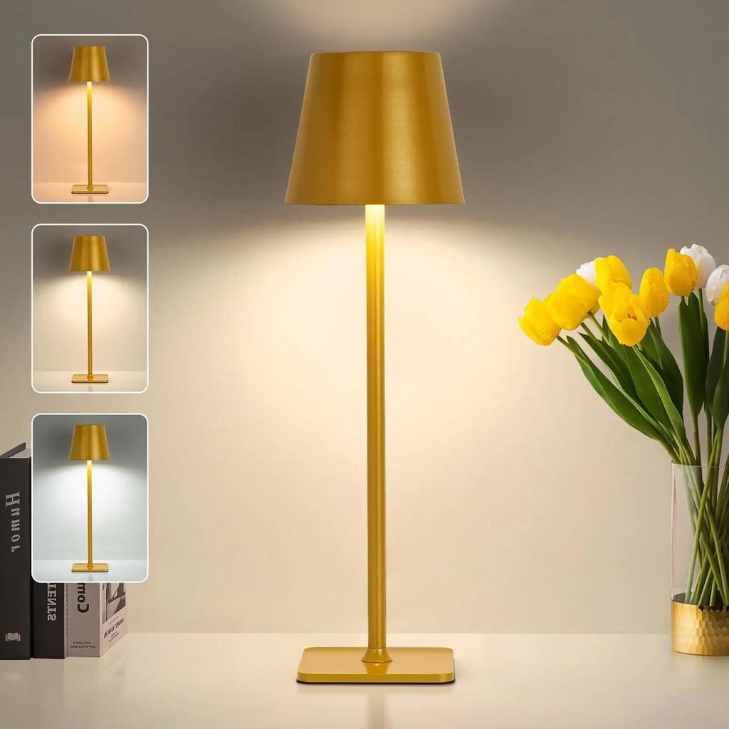 Retro LED Lamp Touch Three-Color Temperature USB Rechargeable Decorative Table Lamp for Bar Restaurant Bedroom Living R