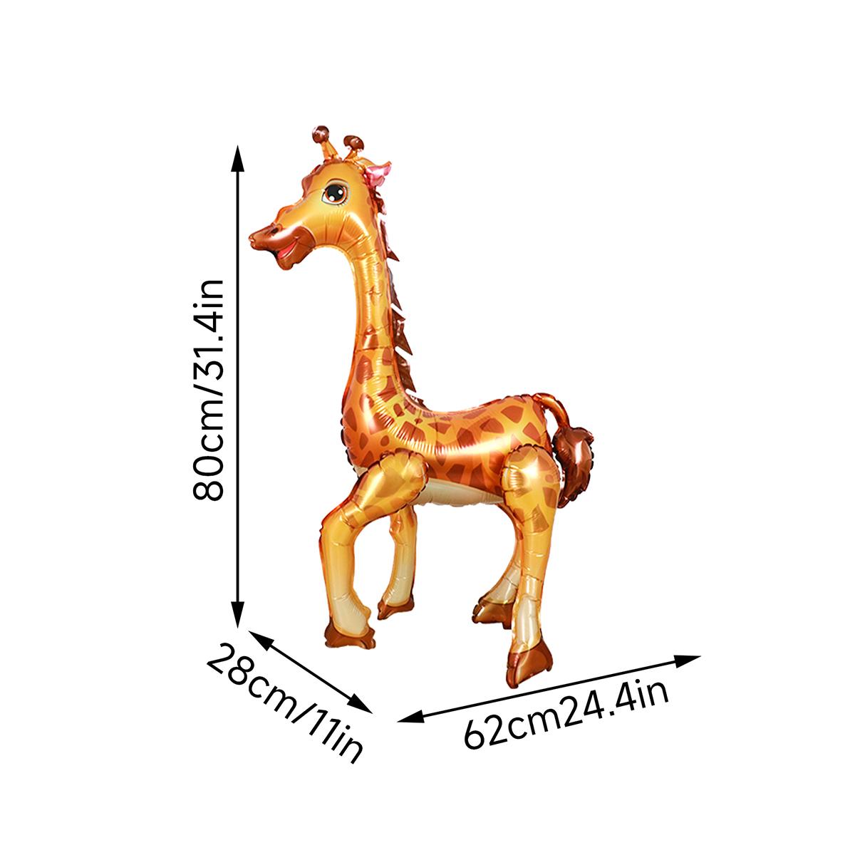 

1 шт. Фольгированный воздушный шар в виде жирафа, тема лесных животных, украшение для вечеринки по случаю рождения ребенка, первого дня рождения, годовщины Other