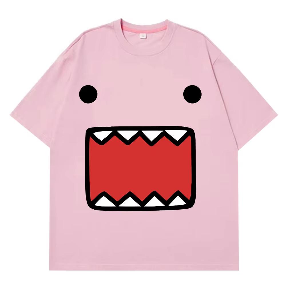 Funny Domo Kun Graphic Print Tshirt Men Women Loose Casual Oversized Oneck Cotton Streetwear Harajuku Fashion Summer New Tee