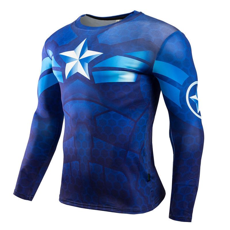 T-shirt Imprimé Numérique 3D Super-Héros Manches Longues Thème Halloween Fête Costumée Tenues de Jeu de Rôle pour Homme