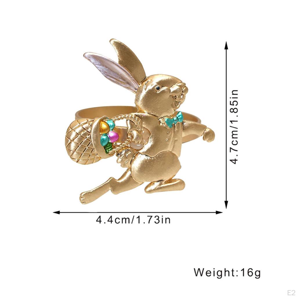 Easter Bunny Rabbit Napkin Rings Holders Dining Table Exquisite Serviette Buckle for ARI