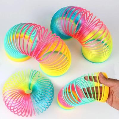 Rainbow Bounce Loop Folding Toy Material Spring Loop Children's Creative Magic Party Children's Hand Eye Coordination