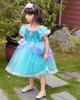 [TYHTYM] Ariel Dress, Kids' Princess Dress (Little Mermaid-style Dress + Headband), 2-Piece Set, Light Blue Dress, Ariel Kids Costume, Event Costume,