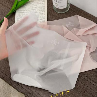 Damen Sexy Transparente Unterwäsche Dünne Weiche Nahtlose Höschen für Frauen Sommer Ice Silk Panty