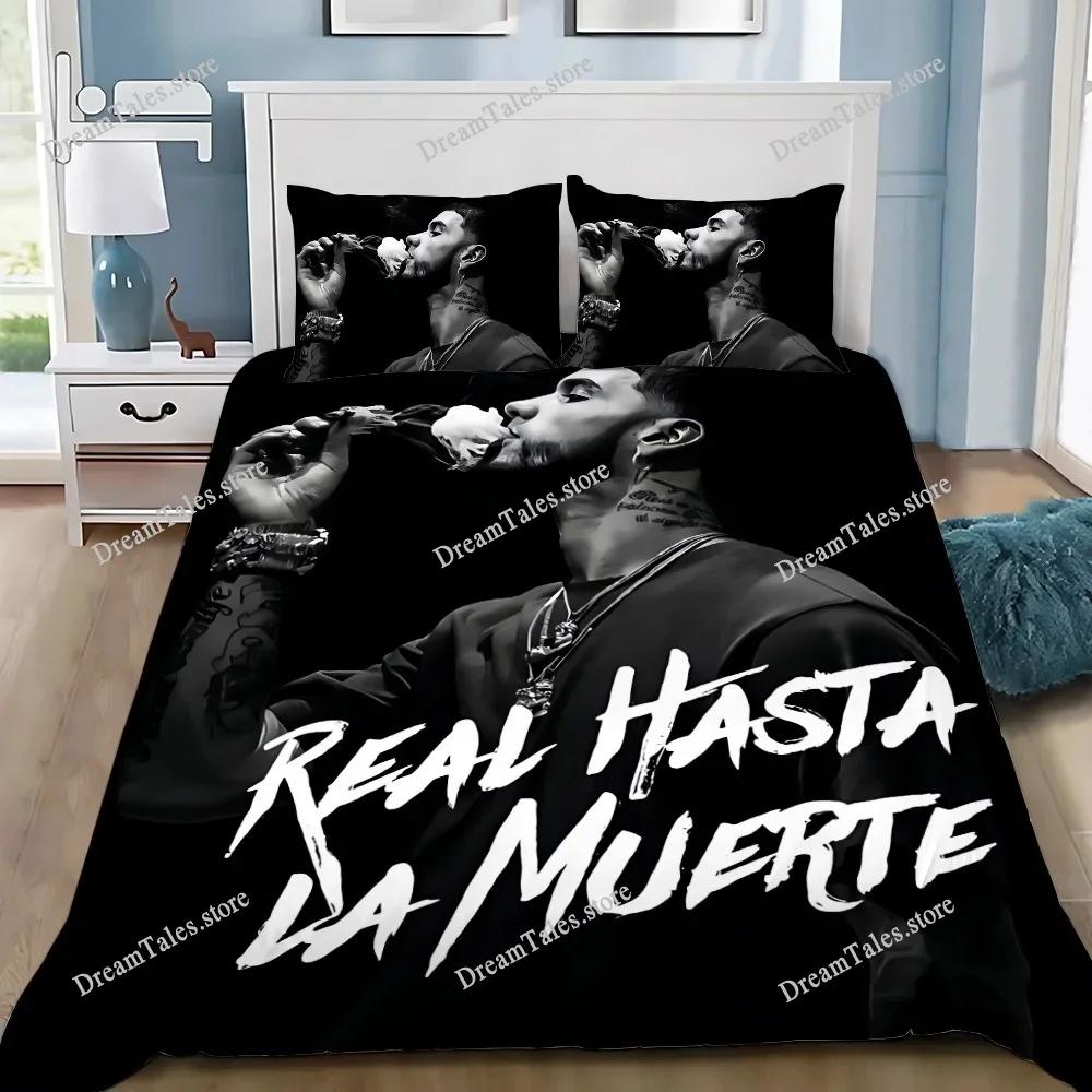 Anuel AA Real Hasta La Muerte Duvet Cover Pillowcase Bedding Set Adult Boy Girl Bedroom Decoration Children Gift Single Double74