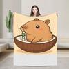 Capybara Cartoon Blanket Soft Warm Fashion Plush Throw Blanket For Outdoor Picnic Flannel Bedspread Bed Cover