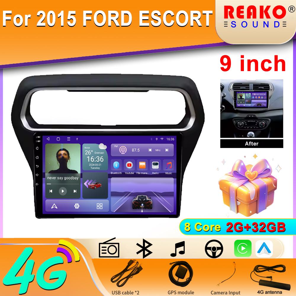 For 2015 FORD ESCORT  Android Auto Carplay GPS Navigation Stereo Multimedia Player 4G Wifi Screen