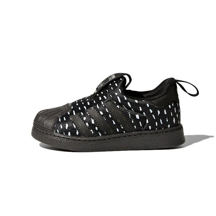 

Adidas Originals 360 I Full Print Dots Comfortable Versatile Low-Top Skate Shoes Baby Sneakers Black White BY9932 25½