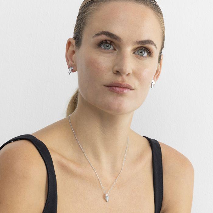 Boucles D'oreilles Luxenter En Argent 925 Avec Zirconium Brillant Plaqué Finition En Rhodié - Vuta