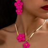 Stylish and elegant alloy flower pendant necklace earrings set women's atmosphere high sense fashion versatile