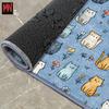 VIKAMA Cartoon Cute Cat Carpet Blue Large Area Rugs Easy To Clean Doormat Rug For Bedroom Carpet For Live Room Home Decor