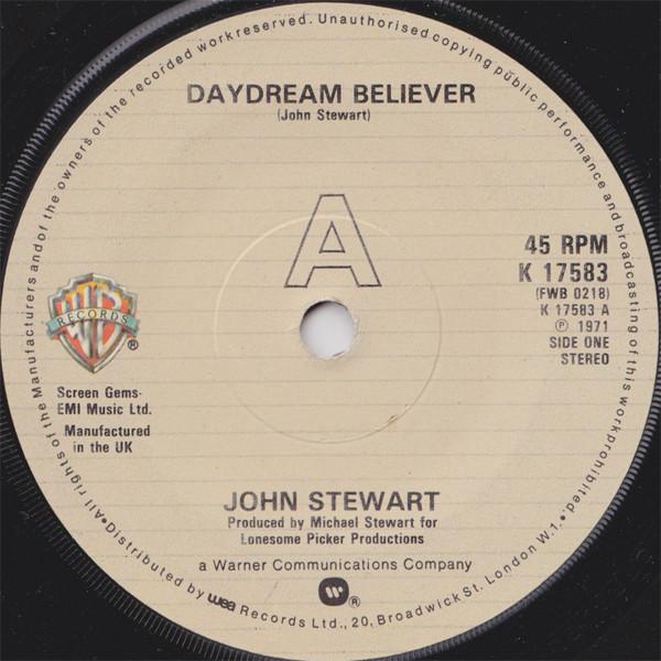 

7inch Record JOHN STEWART - Daydream Believer K17583 Warner Bros. Re UK Country Used