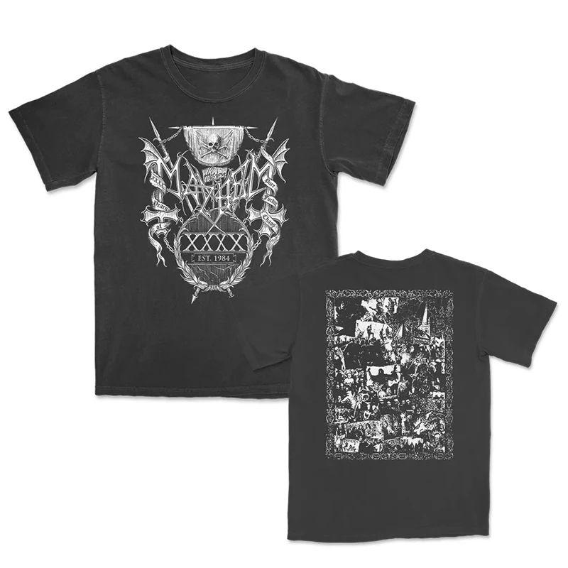 Y2K Goth Vintage Streetwear Heavy Metal Band Printed Short Sleeve  High Street Cotton Short Sleeves Sports Oversized Unisex