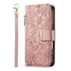 Floral Embossed Leather Wallet Flip Case for OPPO A6 A6X A6T A6S A6C A5 A5X A3 A3X A1 Pro 4G 5G Card Slots and Wrist Strap Cover
