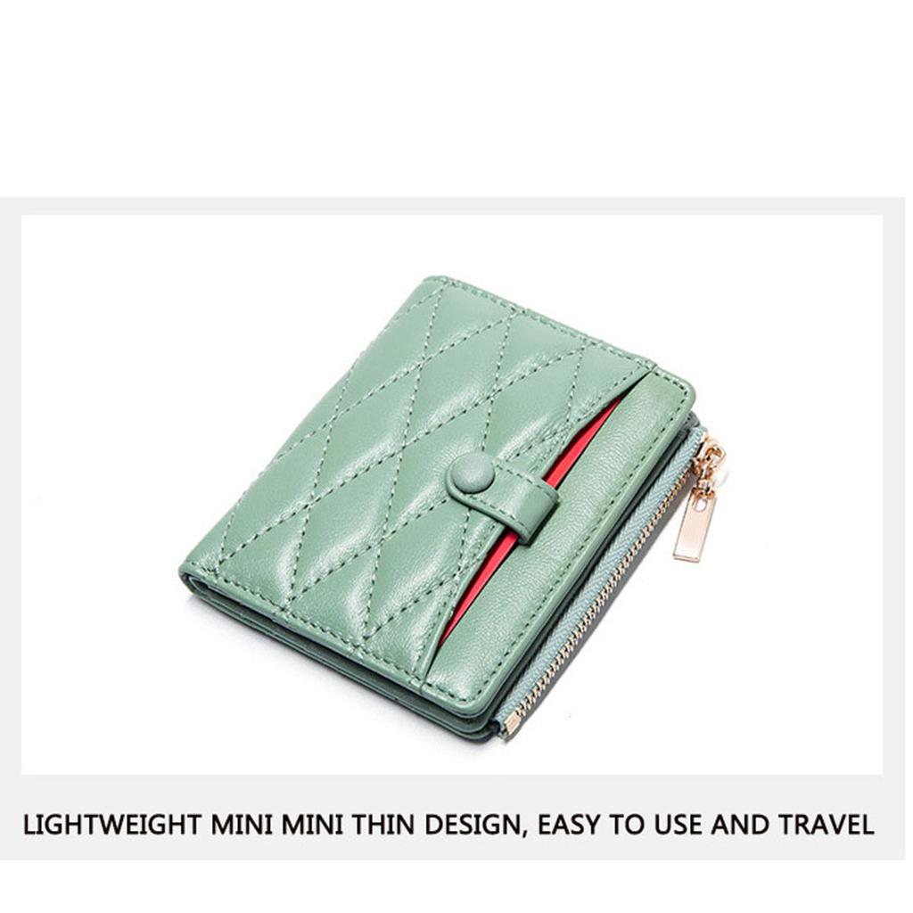 Genuine Leather Wallet Women's Compact Rhomboid Short Sheepskin Card Case 2021 Thin Cute Coin Purse