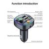 Bluetooth 5.3 FM Transmitter Handsfree Car AUX Radio Modulator MP3 Player with 22.5W & PD30W Fast Charge Adapter Car Accessories