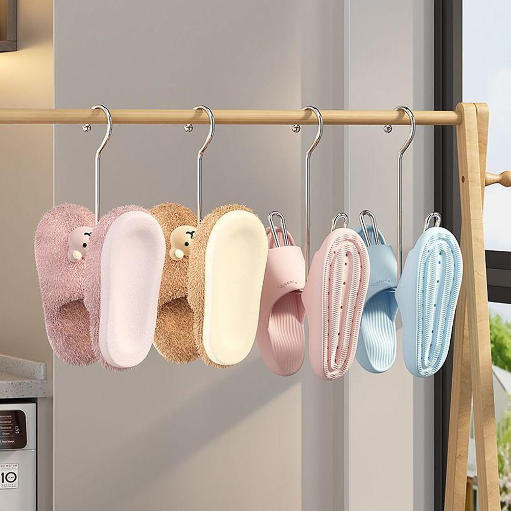 2pcs Non-slip Shoe Drying Rack Thickened Hanger Hook Innovative Shoes Holder  for Balcony