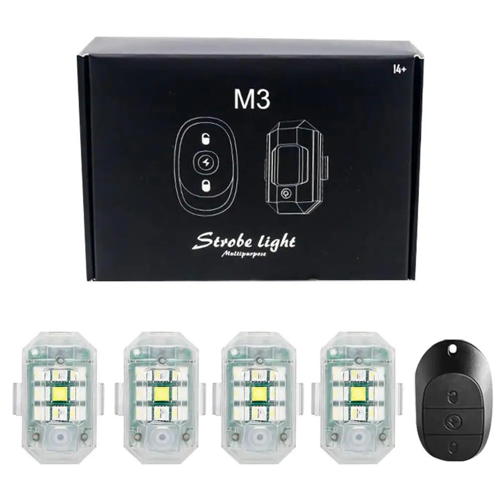 Motorcycle Wireless LED Strobe Light Remote Control Aircraft Light Navigation Warning Light Indicator For Car Bicycle Drone J1M9