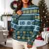 Women's Casual Long Sleeve Christmas Print Neck Sweatshirt