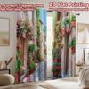 2D flat Photography Backdrop Party Backdrop Flower-Filled Alleyway 100% Polyester Family Party Decoration Perfect for