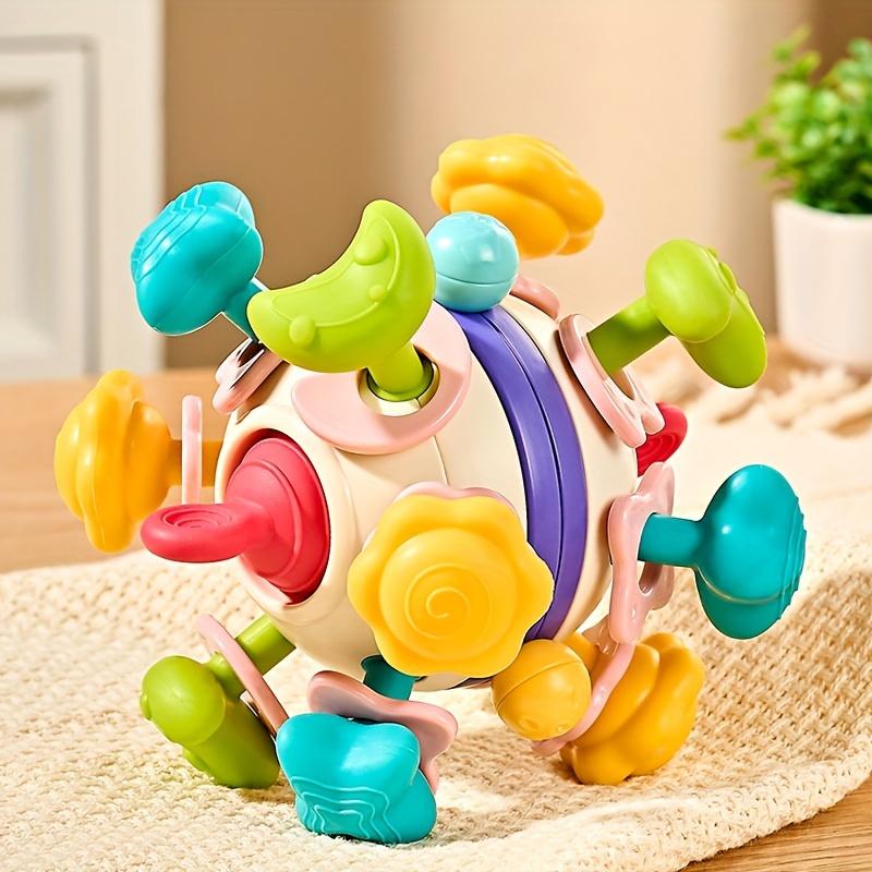 Colorful Manhattan Atomic Ball for Youngsters - Soft Boiled Rubber Space-Themed Hand Grip&Teether Toy with Musical Notes,Ideal for Youngsters Playtime