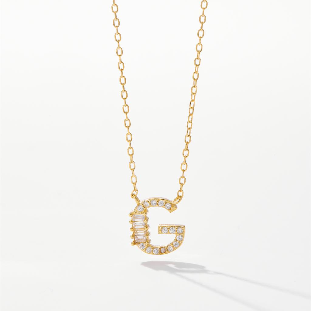 ANDYWEN 925 Sterling Silver Gold Letter Pendant Initial Necklace 2024 Women Fine Fashion Accessories Jewelry