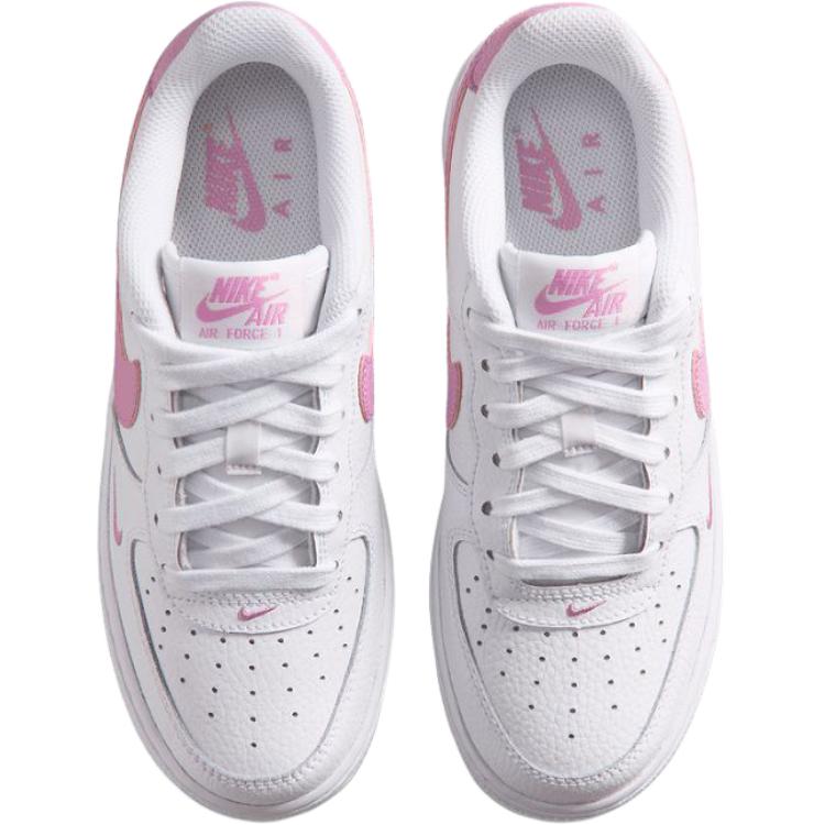 Nike Air Force 1 Vielseitig Bequem Niedrig geschnitten Kinder Basketballschuhe Kinder Sneaker Rosa Weiß IO7403103