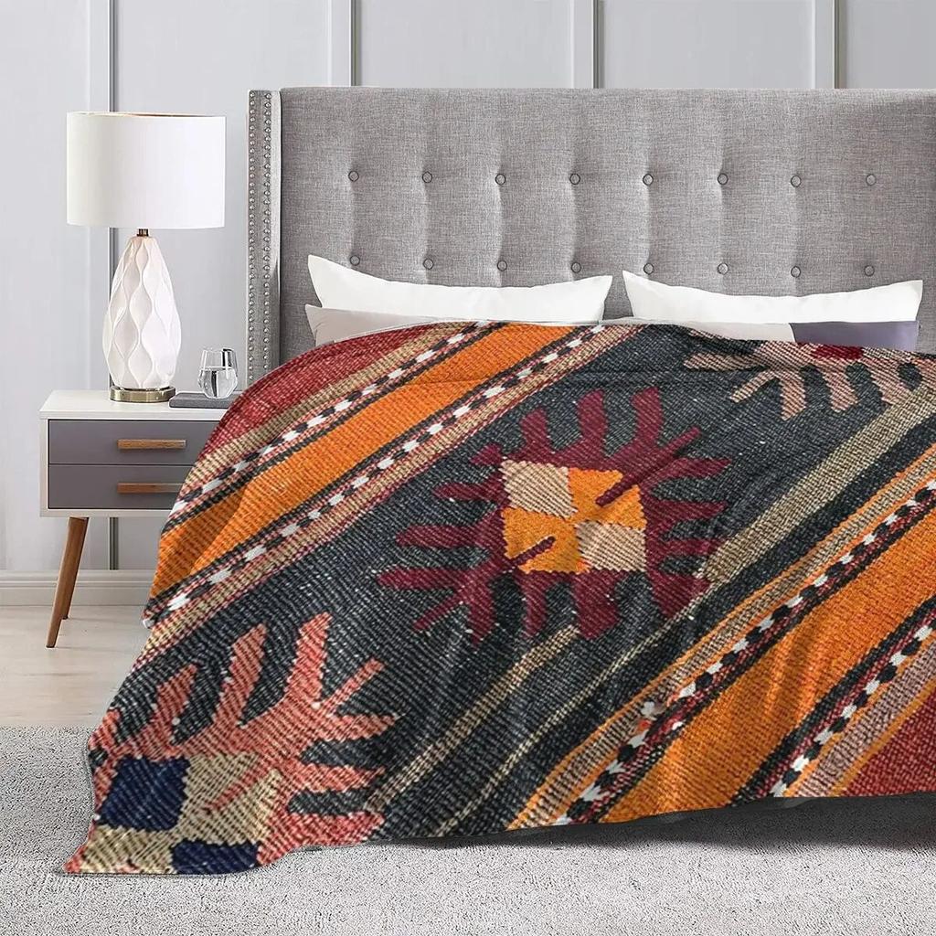 Decorative Kilim, Navaho Weave, Woven Textile Blankets Warm Flannel Throw Blanket Cover for Bed Living Room Picnic Home Couch