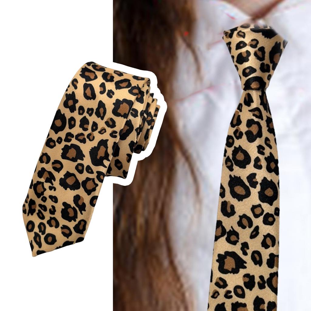 Men's Leopard Print Necktie for Formal and Casual Occasion Stylish Long Tie for Weddings Parties and Business Meetings