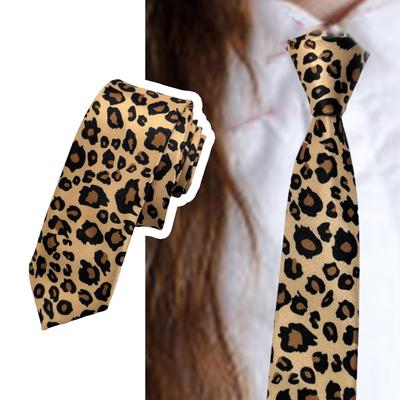 Pánská kravata s leopardím vzorem pro formální i neformální příležitosti Stylová dlouhá kravata na svatby, večírky a obchodní jednání