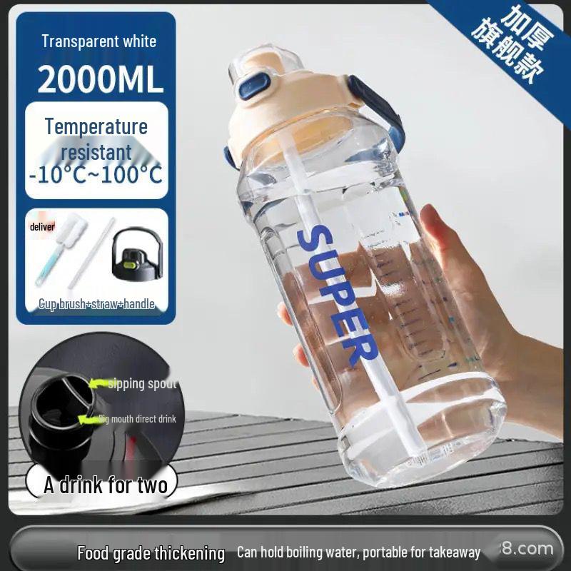High-Capacity, Heat-Resistant Sports Water Bottle - Portable and Ideal for Fitness and Outdoor Activities