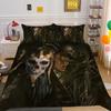 Skull Printing Bedding Cover Bedspreads Teens Double Size Bed Set Cover Microfiber Highend Home Bedclothes