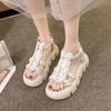 Fashion Sandals for Women Platform Braided Woman Shoes Luxury Summer Vintage 2025 Sandal Original Vip Low Price Footwear On Sale Daily