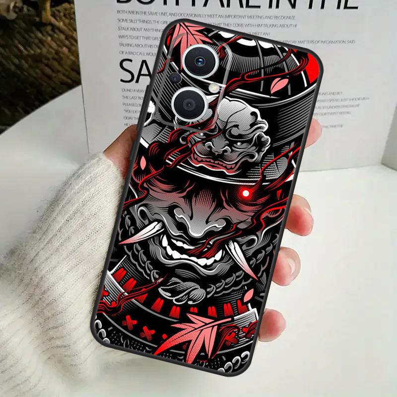 Samurai Mask Demon Phone Case For OPPO Reno 8 7 Lite 8T 11 12 13 14 14F 10 Pro OPPO Find X8 X6 X5 X9 Pro Cover