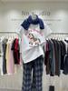 2026 New Year's Red Little Horse Oversized Mid-length Women's T-shirt - Early Spring De Rong Design