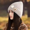 Winter Outdoor Thickened Warm Wool Hat Women's Warm Ear Protection Hat Flower Hat
