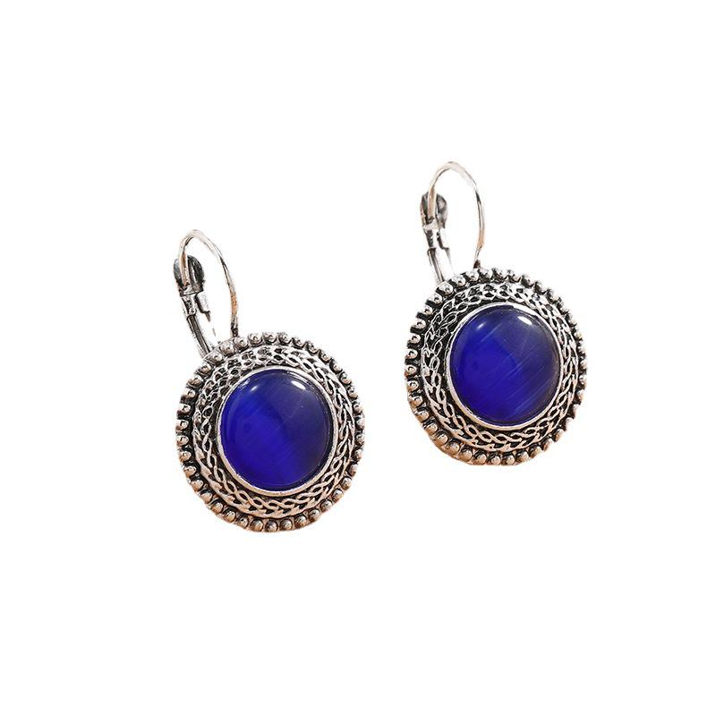 Exaggerated European & American Sapphire Crystal Earrings for Evening Gowns