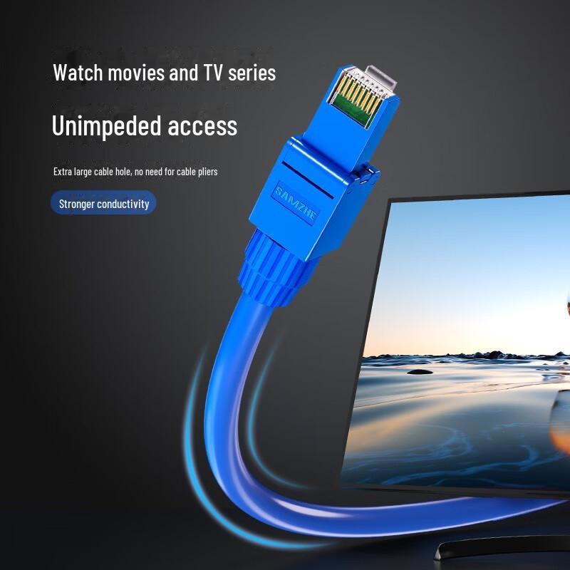 Shanze High-Performance Gold-Plated Shielded RJ Connector CAT6A/7/8, 10G, No-Punch Crystal Head