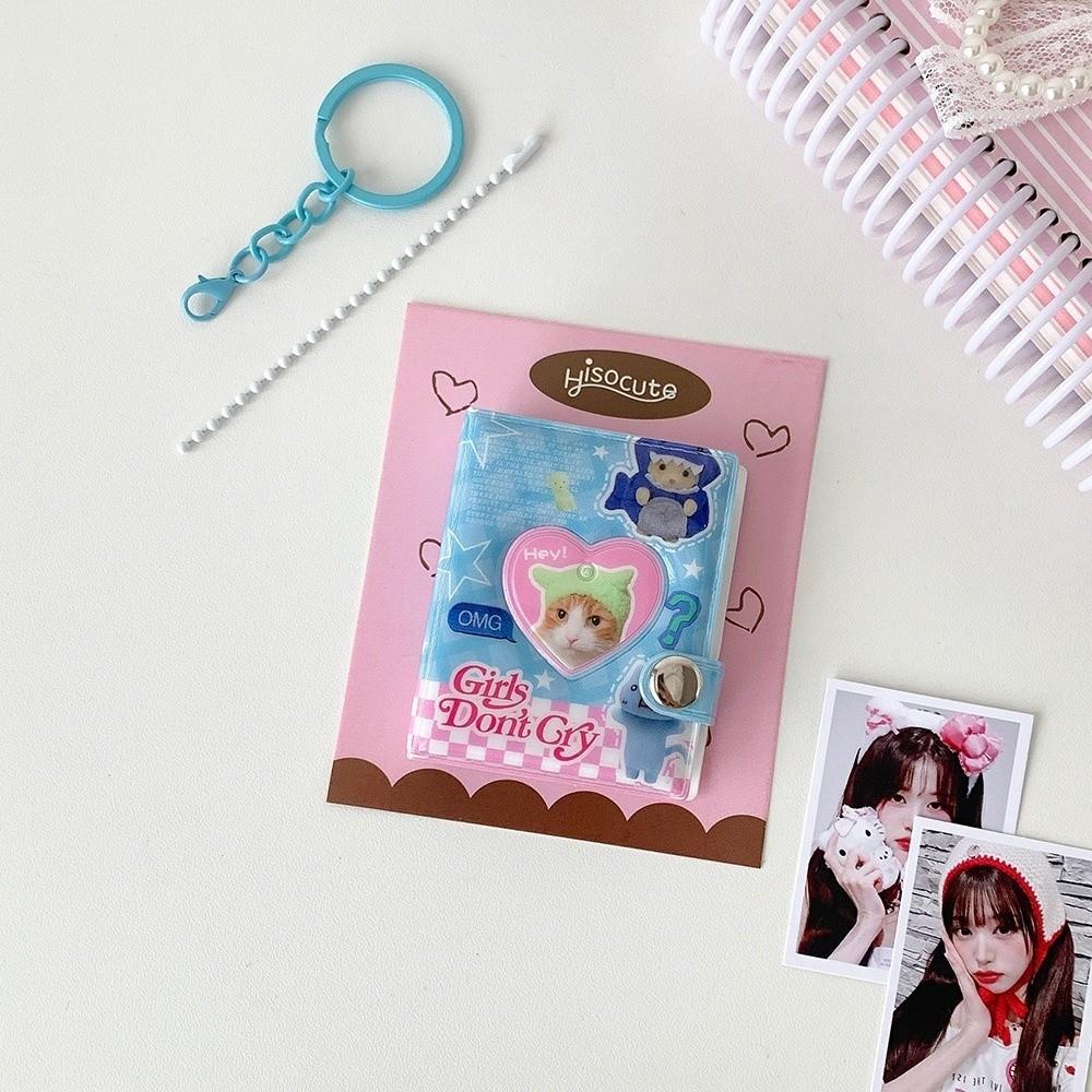 Y2K ID Photo Holder Snap Closure Card Storage Album Portable Mini Photo Album