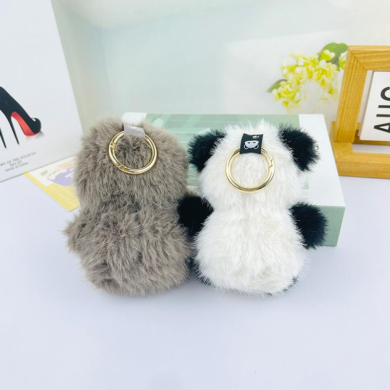 Latest Simulation Panda Doll Stuffed Animal Style Key Ring Lifelike Sloth Keychain Pendant Plush Toys Gifts Bag Charm Doll Keychain